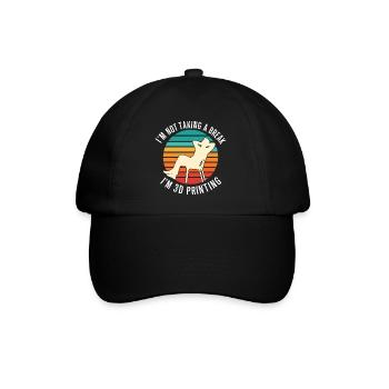 Ich mache keine Pause, ich 3D-drucke komisch. - Baseballkappe - Schwarz/Schwarz - Vorne