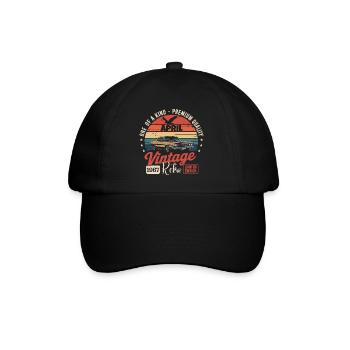 59 Years April 1967 Vintage Retro Anniversair Gift - Baseball Cap - black/black - Front
