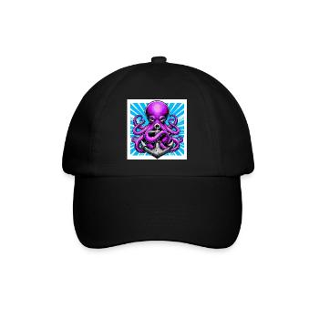 Un Poulpe embrasse une Ancre - Casquette classique - noir/noir - Devant