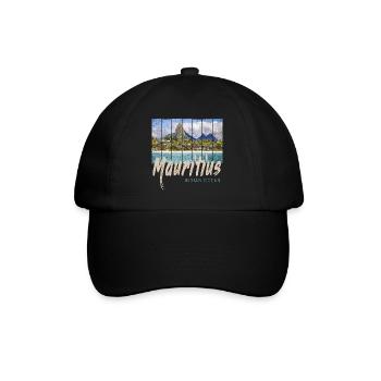 Mauritius im Indischen Ozean Strand Souvenir - Baseballkappe - Schwarz/Schwarz - Vorne