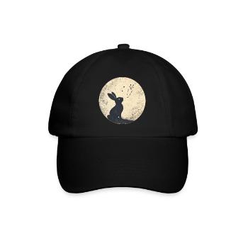 Moon bunny with carrot stars - Baseball Cap - black/black - Front