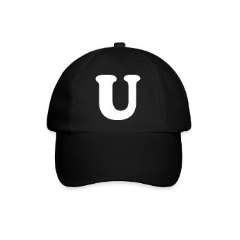 Large U Style Print | Letter U | U Logo - Baseball Cap - black/black - Front