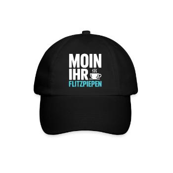 Moin Ihr Flitzpiepen Norddeutsch Hamburg Büro Moin - Baseballkappe - Schwarz/Schwarz - Vorne