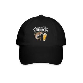 Forelle Angeln Und Bier - Baseballkappe - Schwarz/Schwarz - Vorne