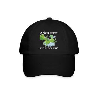 Flatulierendes Einhorn – Lustiger Spruch - Baseballkappe - Schwarz/Schwarz - Vorne