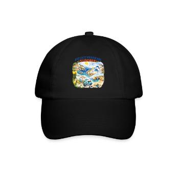 Mittelmeer-Sommer-Mosaik - Baseballkappe - Schwarz/Schwarz - Vorne
