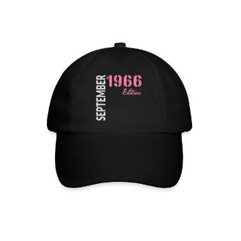 60th birthday, September 1966 - Baseball Cap - black/black - Front