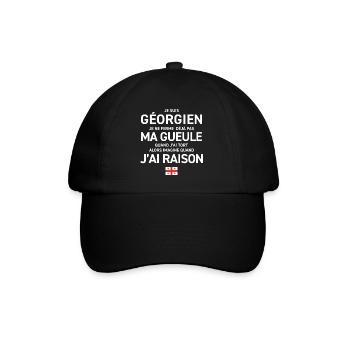 Je Suis Georgien Je Ne Ferme Deja Pas Ma Gueule... - Casquette classique - noir/noir - Devant
