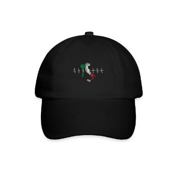 Italien Herzschlag - Baseballkappe - Schwarz/Schwarz - Vorne