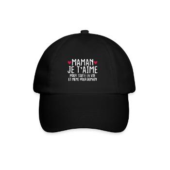 Maman je t'aime pour toute la vie - Casquette classique - noir/noir - Devant
