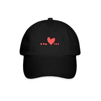 Symbol Herz Liebe rot - Baseballkappe - Schwarz/Schwarz - Vorne