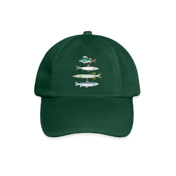 FOUR FISH - Barsch-, Felchen-, Hecht- und Forellenprodukte - Baseballkappe - Flaschengrün - Vorne