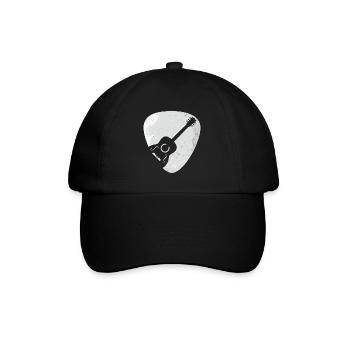Akustische Gitarre Plektrum GeschenkA - Baseballkappe - Schwarz/Schwarz - Vorne