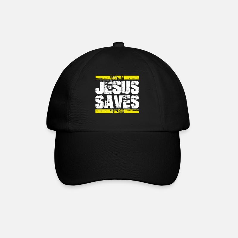 jesus saves rettet spruch - Baseballkappe - Schwarz/Schwarz
