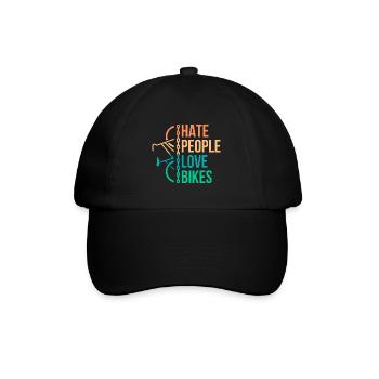 Hate people love bikes Bicycle Gift - Baseball Cap - black/black - Front