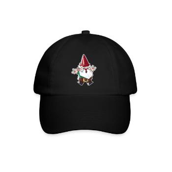 garden gnome party - Baseball Cap - black/black - Front