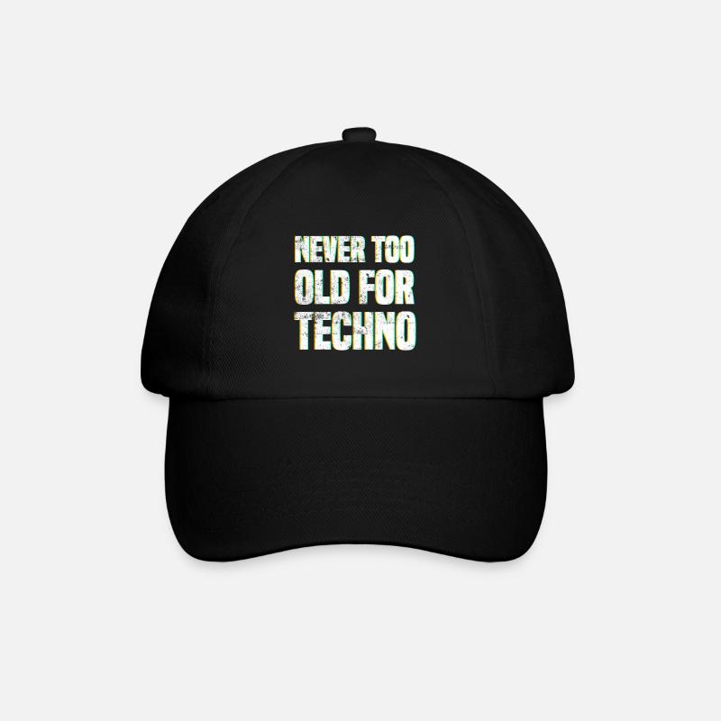 Techno Spruch - Baseballkappe - Schwarz/Schwarz