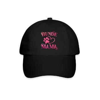 Hunde Mama Herz Hundepfote - Baseballkappe - Schwarz/Schwarz - Vorne