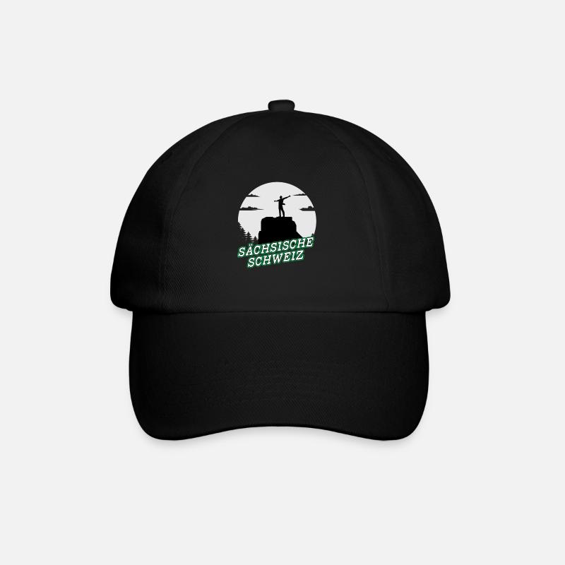 Sächsische Schweiz Wandern Sachsen Pofen Geschenk - Baseballkappe - Schwarz/Schwarz