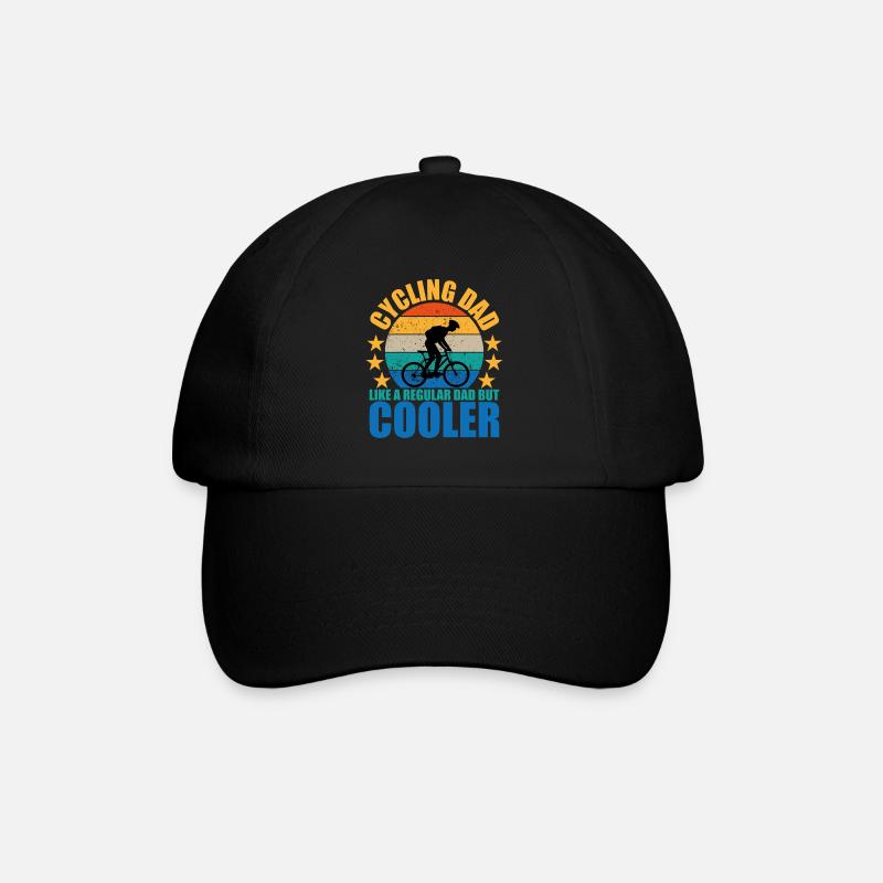 Cycling dad like a regular dad but cooler Geschenk - Baseballkappe - Schwarz/Schwarz