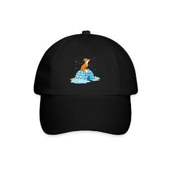 fuchs iglu winter ploar comic - Baseballkappe - Schwarz/Schwarz - Vorne