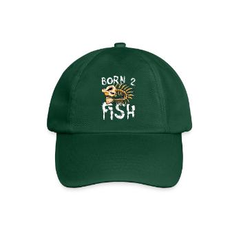 Born to fish bone fish - Baseball Cap - bottle green - Front