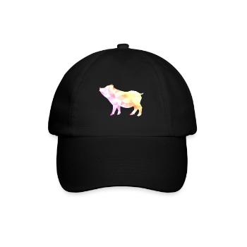 cochon polygone cochon coloré - Casquette classique - noir/noir - Devant