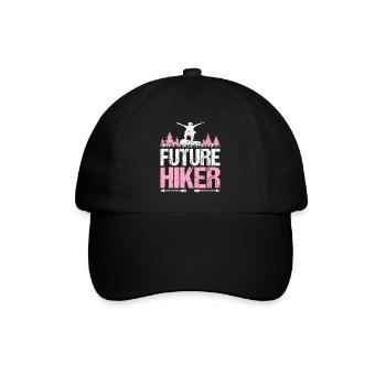 Future Hiker Wandern Baby Mädchen Kinder Geschenk - Baseballkappe - Schwarz/Schwarz - Vorne