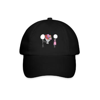 valentinstag romantisch blumen schenken pärchen li - Baseballkappe - Schwarz/Schwarz - Vorne