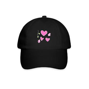 Herzen Symbol Ast Natur - Baseballkappe - Schwarz/Schwarz - Vorne