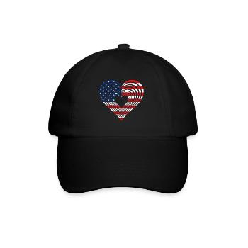 American Heart Love - Baseballkappe - Schwarz/Schwarz - Vorne