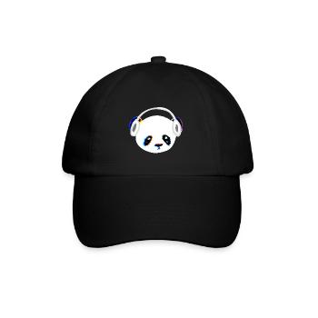 Panda Headphone Music Head Animal - Baseball Cap - black/black - Front