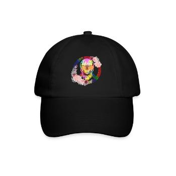 Hippie Peace Peace 60's 70's Love T-Shirt - Baseball Cap - black/black - Front