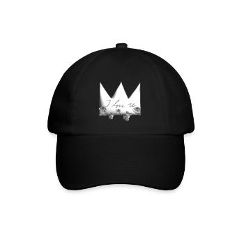 graue krone rosa rosen blumen ich liebe dich - Baseballkappe - Schwarz/Schwarz - Vorne