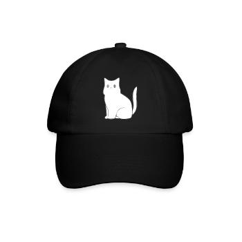 Cat Animal Icon Pet - Baseball Cap - black/black - Front