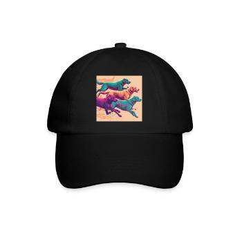 Colorful Dogs - Dogs Group - Baseball Cap - black/black - Front