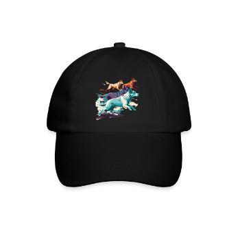 Colorful Dogs - Dogs Group - Baseball Cap - black/black - Front
