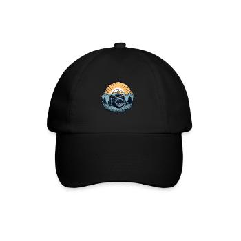 Cool retro camera logo - Baseball Cap - black/black - Front