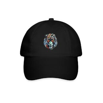 Kajou der Mandrill - Baseballkappe - Schwarz/Schwarz - Vorne