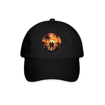 Beach Sunset - Baseball Cap - black/black - Front