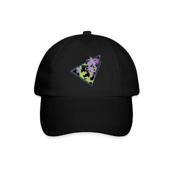 Vaporwave Kuhmuster Bauernhof Tier Geschenk Kuh - Baseballkappe - Schwarz/Schwarz - Vorne