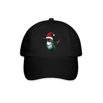 Kolibri Vogel Weihnachten Tier - Baseballkappe - Schwarz/Schwarz - Vorne