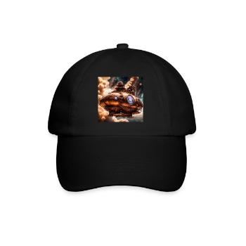 Steampunk Coffee Bean Airship - Baseball Cap - black/black - Front