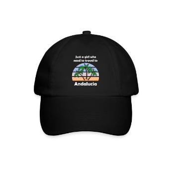 Urlaub in Andalusien - Baseballkappe - Schwarz/Schwarz - Vorne