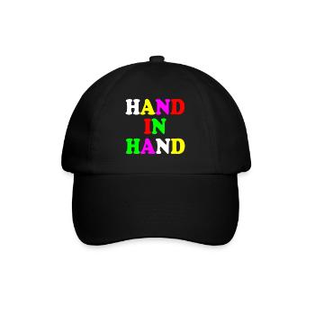 Hand in hand - Baseballkappe - Schwarz/Schwarz - Vorne