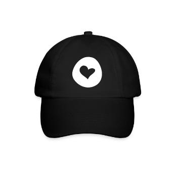 herz form kreis symbol liebe - Baseballkappe - Schwarz/Schwarz - Vorne