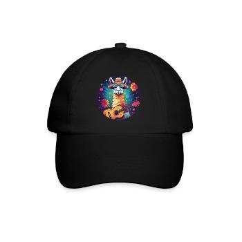 5 de Mayo Party Drinko de Mayo Lama and Guitar - Baseball Cap - black/black - Front
