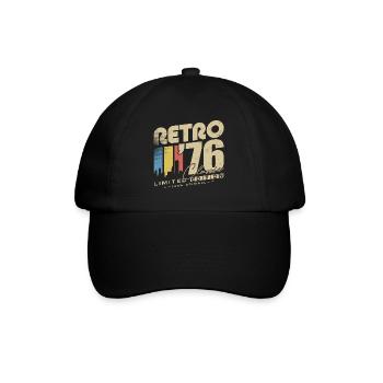 Rétro 1976 Classique Vintage Cadeau d’anniversaire - Casquette classique - noir/noir - Devant