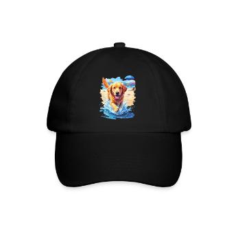 Chien sur la plage - Casquette classique - noir/noir - Devant