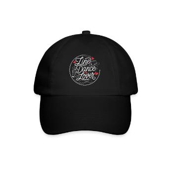 Line Dance Design für Tänzer und Tanzgruppe - Baseballkappe - Schwarz/Schwarz - Vorne